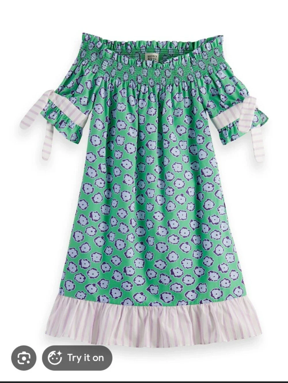 Scotch & Soda All Over Printed Off Shoulder Dress